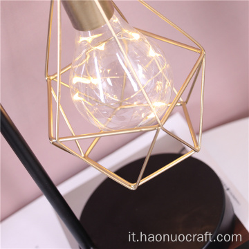 lampade geometriche creative in ferro luce notturna in ferro battuto